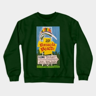 Pensacola Beach Sign Crewneck Sweatshirt